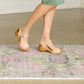 Anja Natural Wood Peeptoe Clogs Shoes MIA