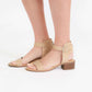 Taupe ankle strap block heel