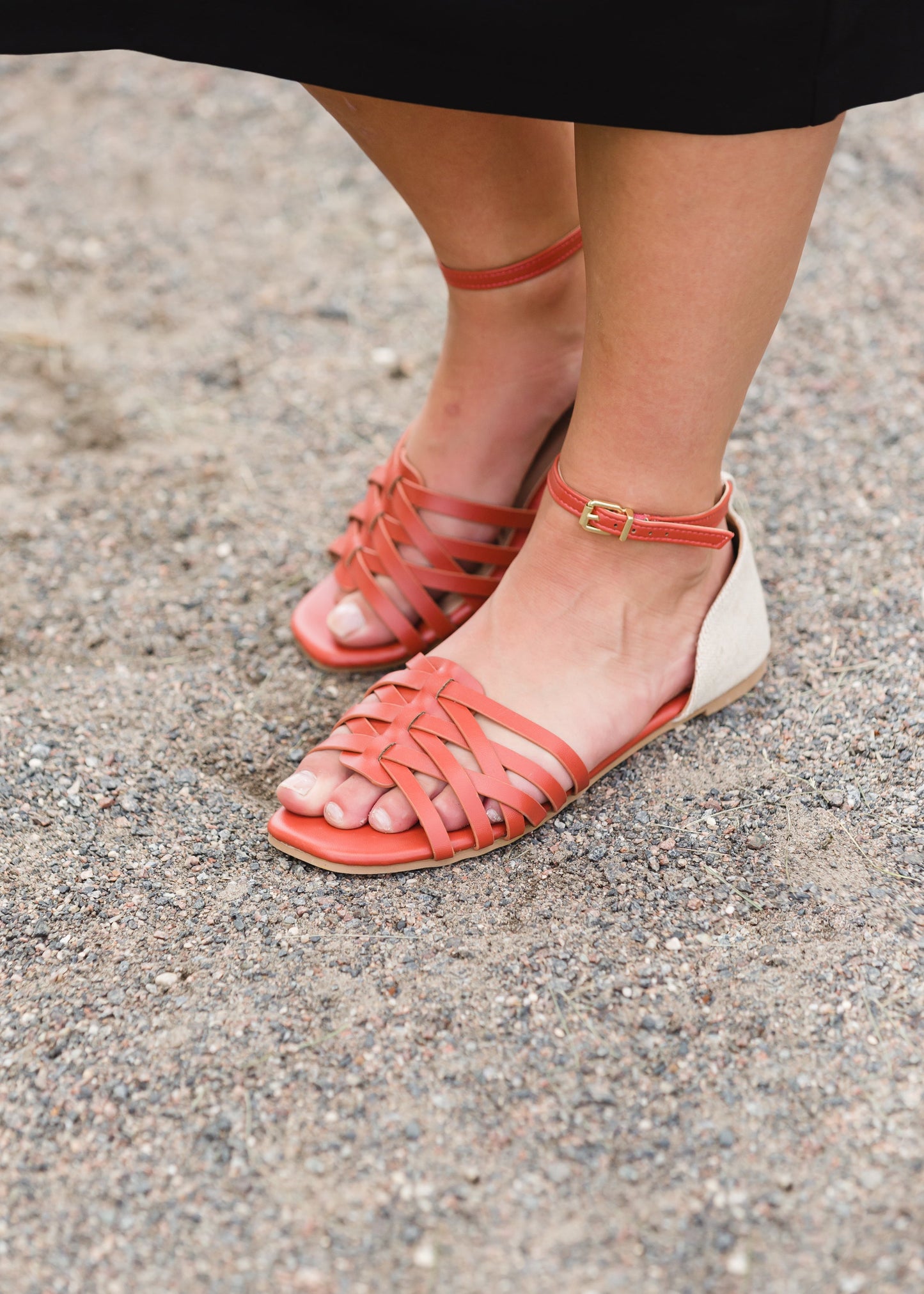 Ankle Strap Flat Brick Sandals - FINAL SALE Shoes