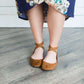 Black or tan ankle wrap faux suede ballet flats.