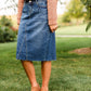 Anya Raw Hem Midi Denim Skirt - FINAL SALE Skirts