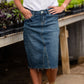 Anya Raw Hem Midi Denim Skirt - FINAL SALE Skirts