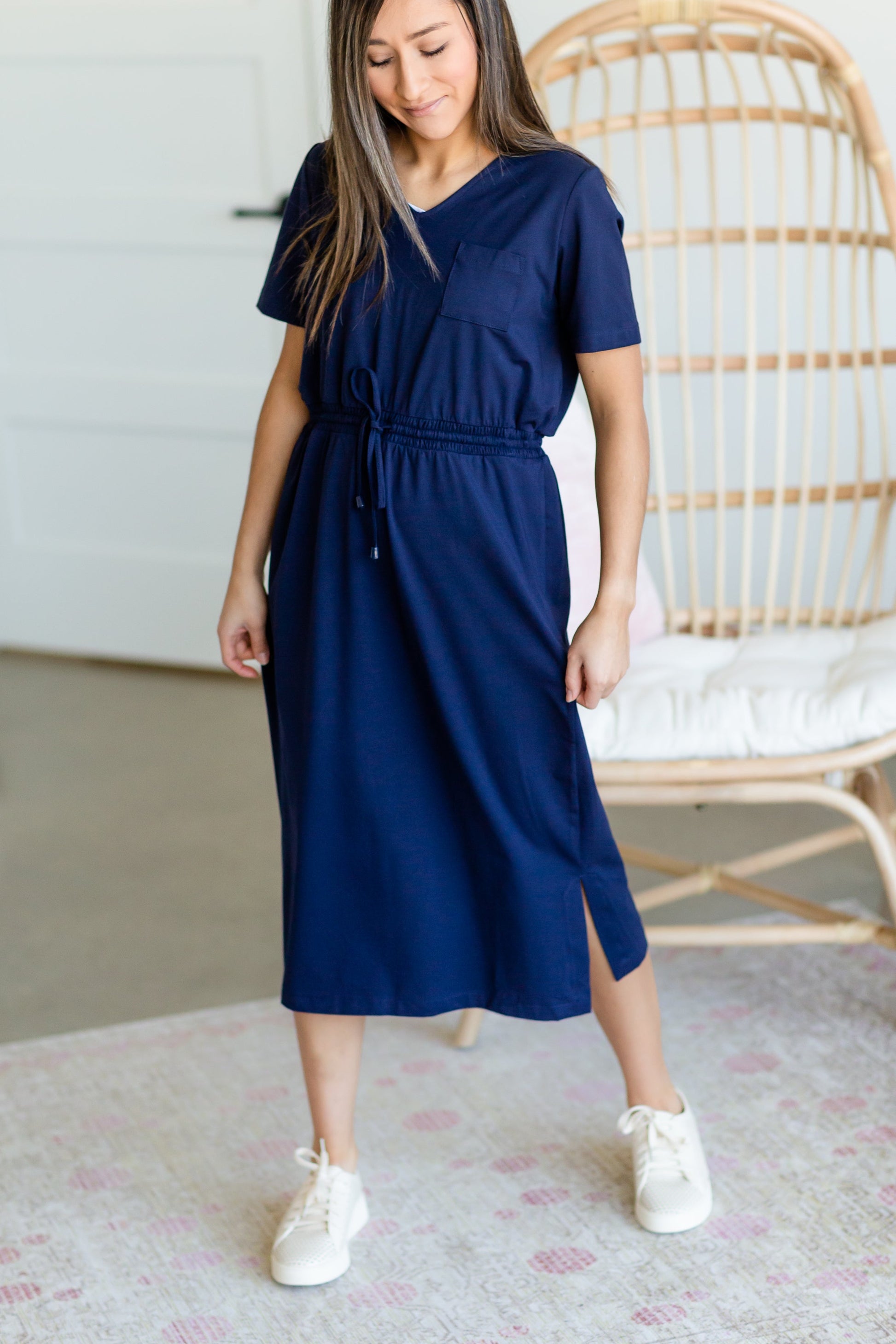 Ashley Navy Midi Dress - FINAL SALE Dresses