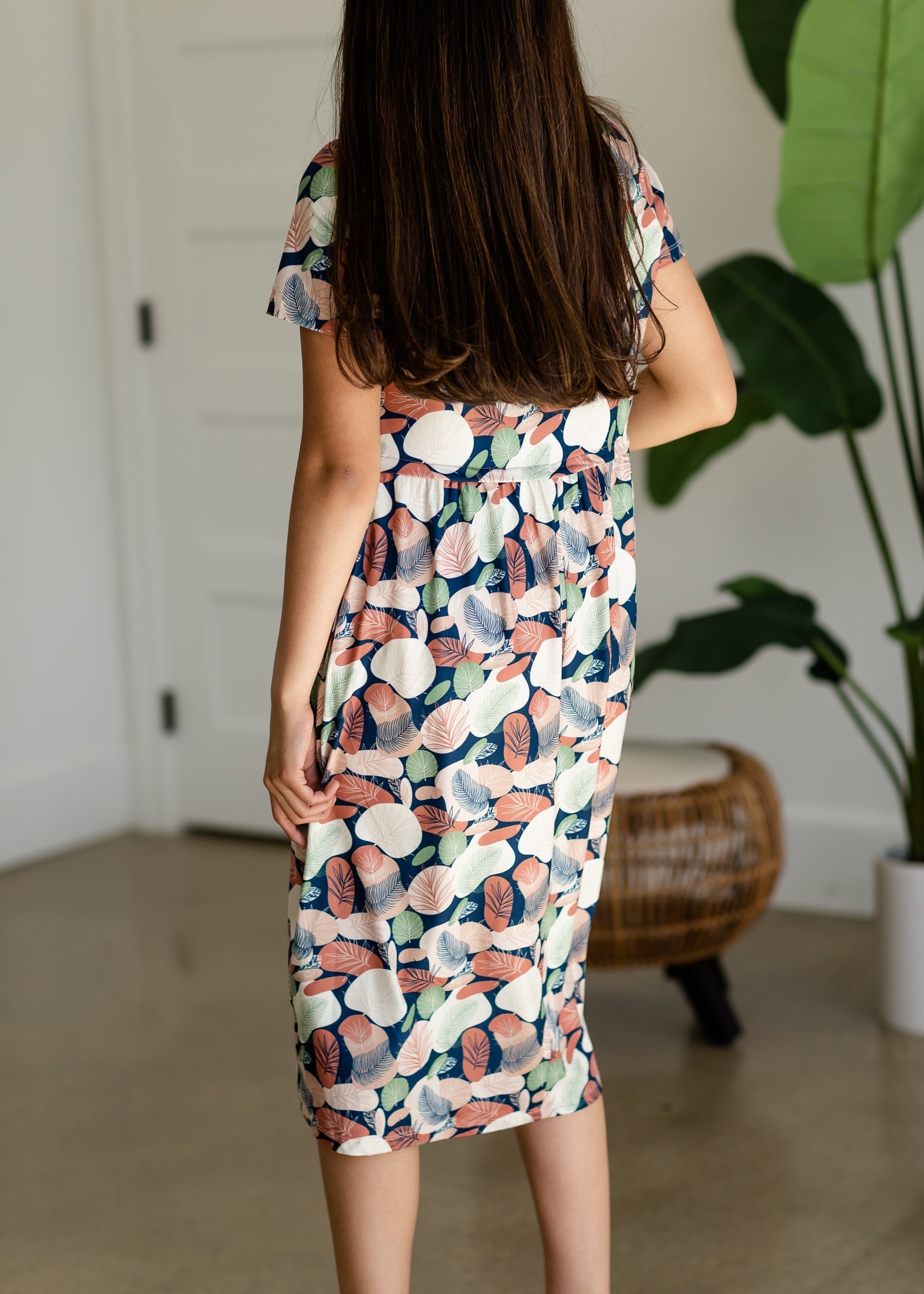 Aspen Leaf Print Midi Dress - FINAL SALE Dresses
