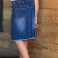 Girls asymmetrical denim jean skirt