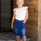 Girls asymmetrical denim jean skirt