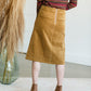 Aubrey Corduroy Back Zip Midi Skirt - FINAL SALE Skirts