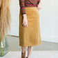 Aubrey Corduroy Back Zip Midi Skirt - FINAL SALE Skirts