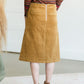 Aubrey Corduroy Back Zip Midi Skirt - FINAL SALE Skirts