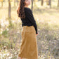 Aubrey Corduroy Back Zip Midi Skirt - FINAL SALE Skirts Inherit Co.