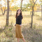 Aubrey Corduroy Back Zip Midi Skirt - FINAL SALE Skirts Inherit Co.