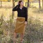Aubrey Corduroy Back Zip Midi Skirt - FINAL SALE Skirts Inherit Co.