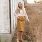Aubrey Corduroy Back Zip Midi Skirt - FINAL SALE Skirts Inherit Co.