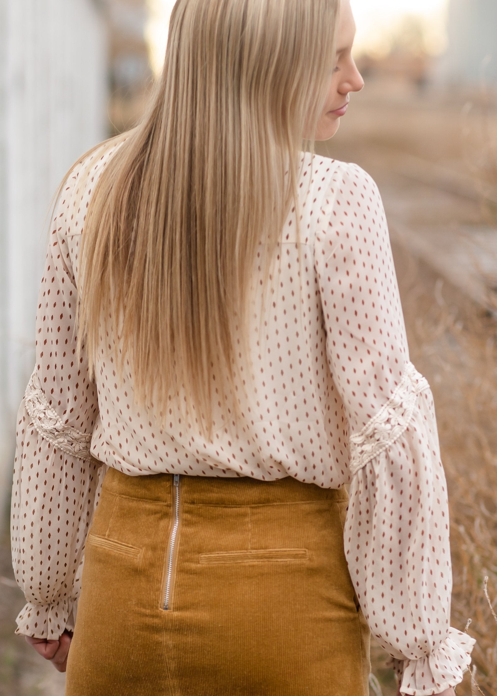 Aubrey Corduroy Back Zip Midi Skirt - FINAL SALE Skirts Inherit Co.