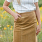Aubrey Corduroy Back Zip Midi Skirt Skirts Inherit Co.