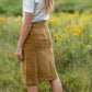 Aubrey Corduroy Back Zip Midi Skirt Skirts Inherit Co.