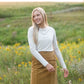 Aubrey Corduroy Back Zip Midi Skirt Skirts Inherit Co.