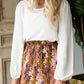 Autumn Floral Mustard Midi Skirt - FINAL SALE Skirts