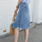 Avri Button Up Distressed Midi Jean Skirt - FINAL SALE Skirts