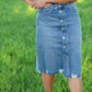 Avri Button Up Distressed Midi Jean Skirt - FINAL SALE Skirts