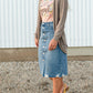 Avri Button Up Distressed Midi Jean Skirt - FINAL SALE Skirts