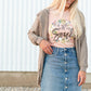 Avri Button Up Distressed Midi Jean Skirt - FINAL SALE Skirts