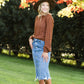 Avri Button Up Distressed Midi Jean Skirt - FINAL SALE Skirts