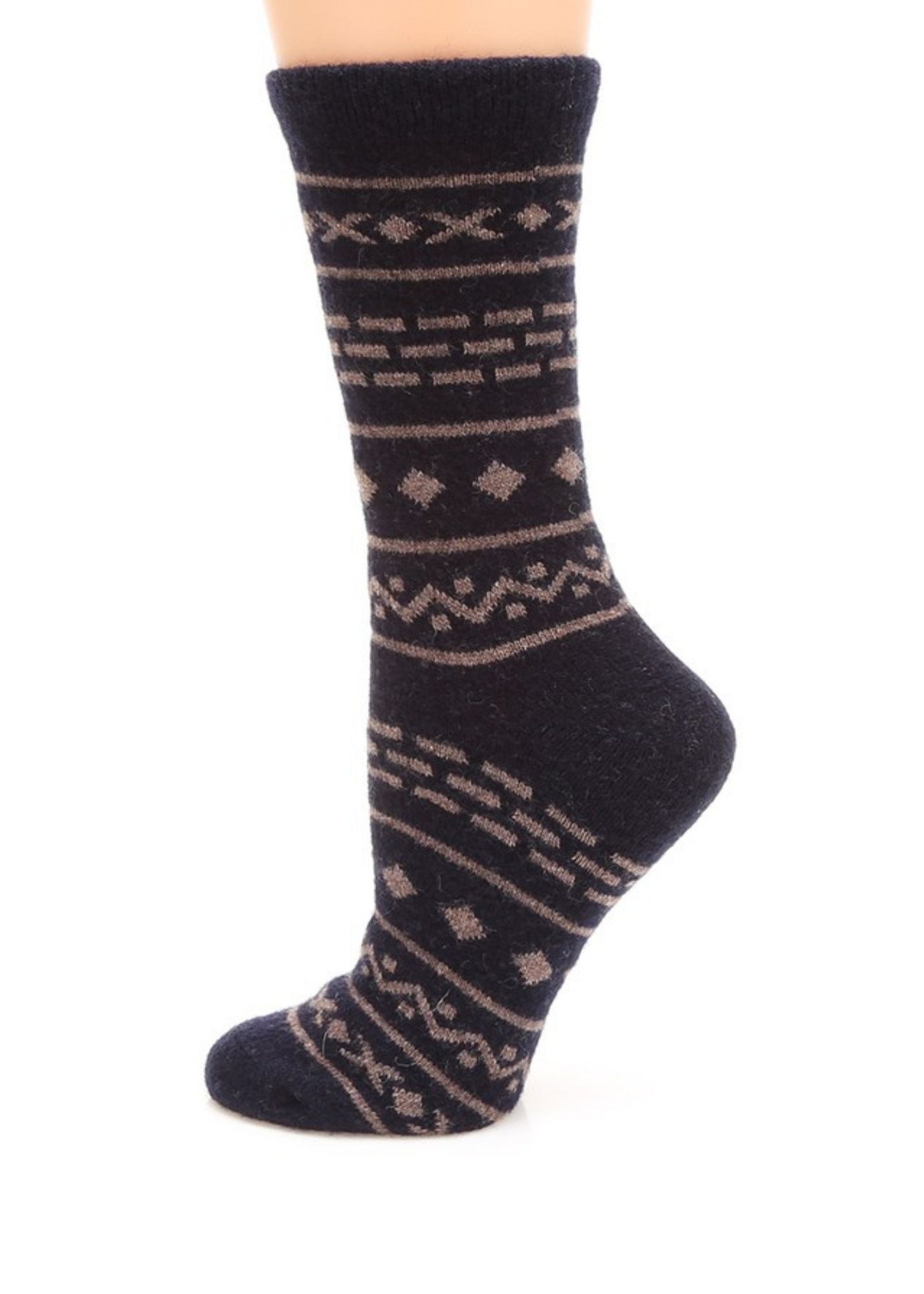 Aztec Crew Length Socks Accessories MirMaru Black