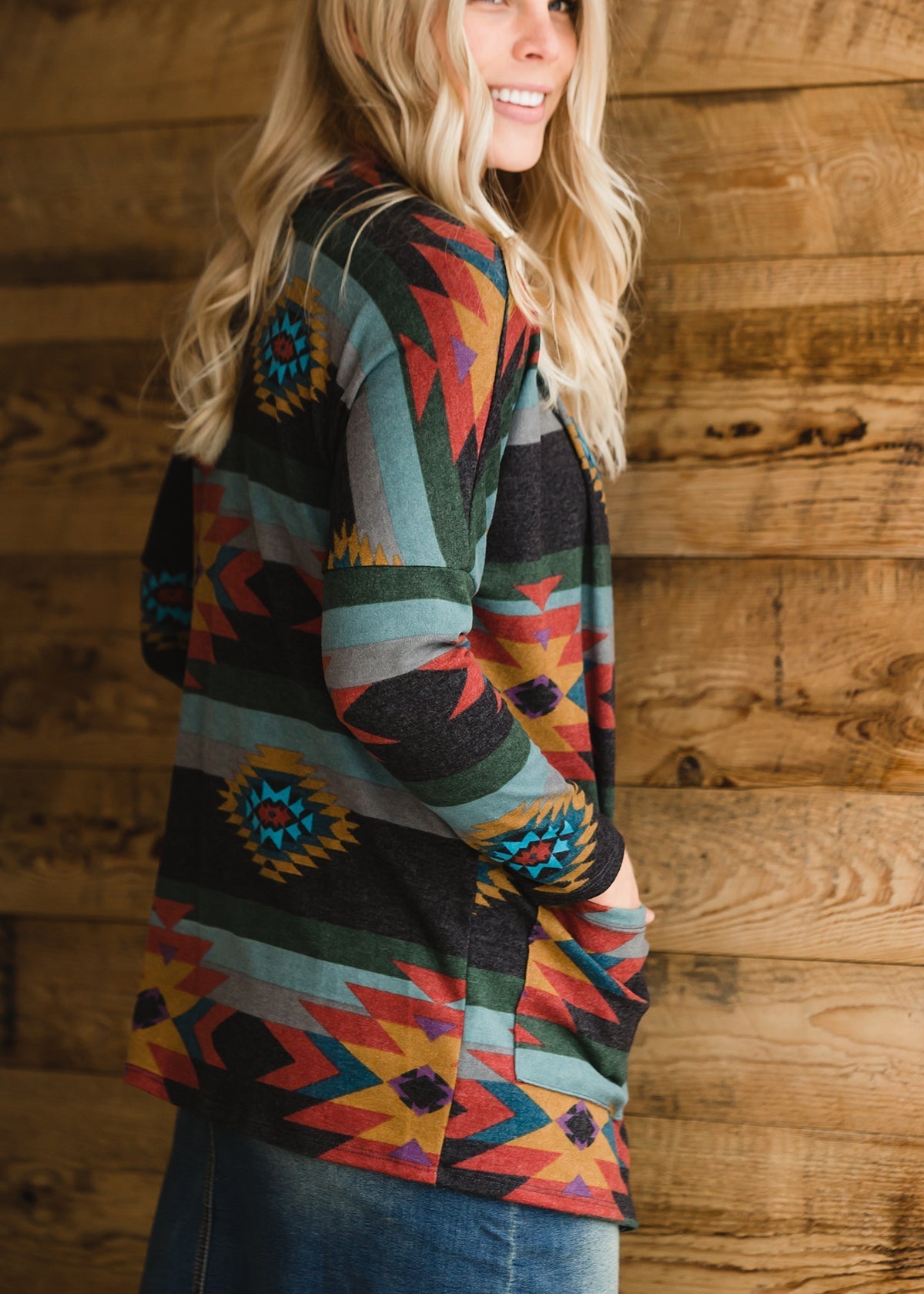 Aztec Tribal Print Open Cardigan - FINAL SALE Layering Essentials