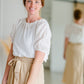 Back Tie Puff Sleeve Blouse Shirt Grade & Gather