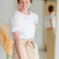 Back Tie Puff Sleeve Blouse Shirt Grade & Gather White / S
