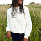 Back Zipper Ivory Crewneck - FINAL SALE Tops