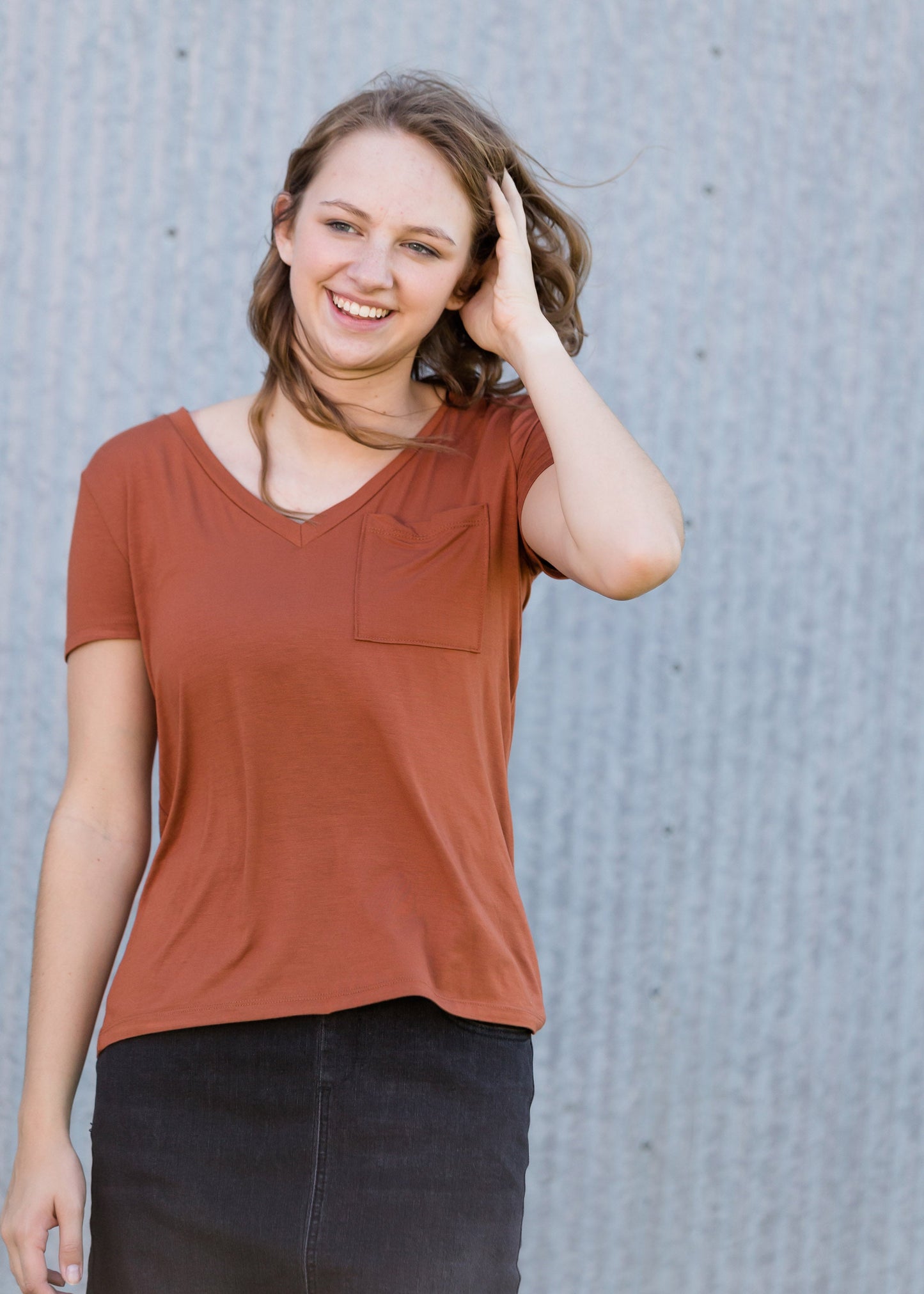 Bamboo V-Neck Pocket Tee - FINAL SALE Tops