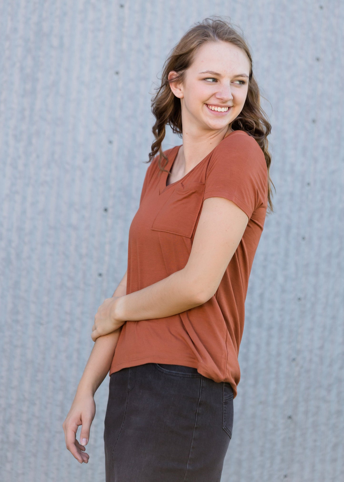 Bamboo V-Neck Pocket Tee - FINAL SALE Tops