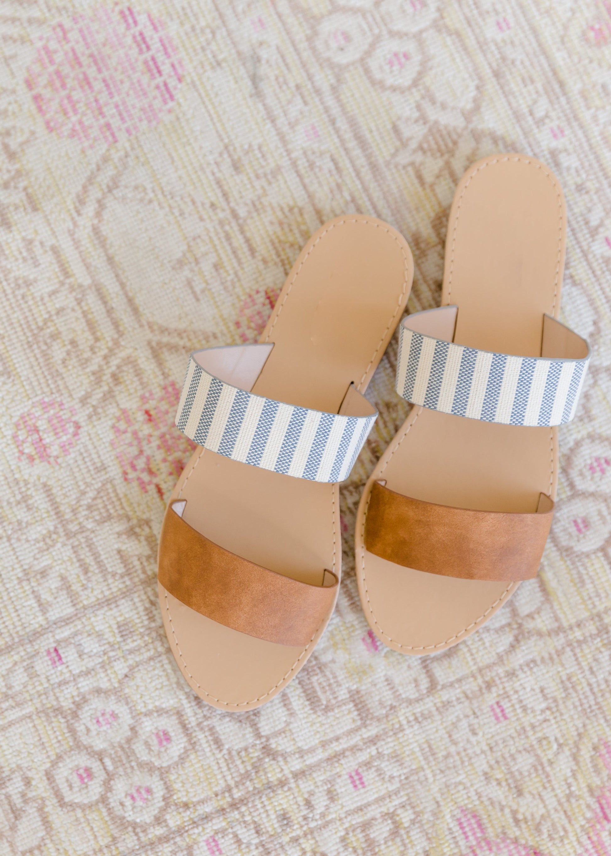 Banded Faux Leather Striped Sandal - FINAL SALE Shoes
