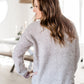 Banded Fuzzy Crew Neck Sweater Tops Staccato