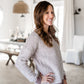 Banded Fuzzy Crew Neck Sweater Tops Staccato