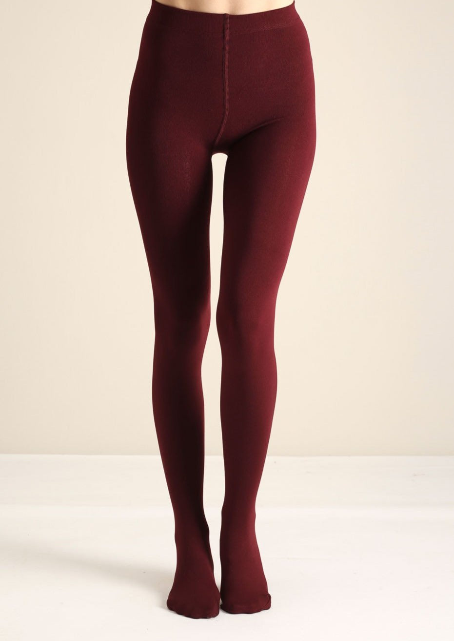 Basic Fleece Lined Tights - FINAL SALE Accessories Burgundy