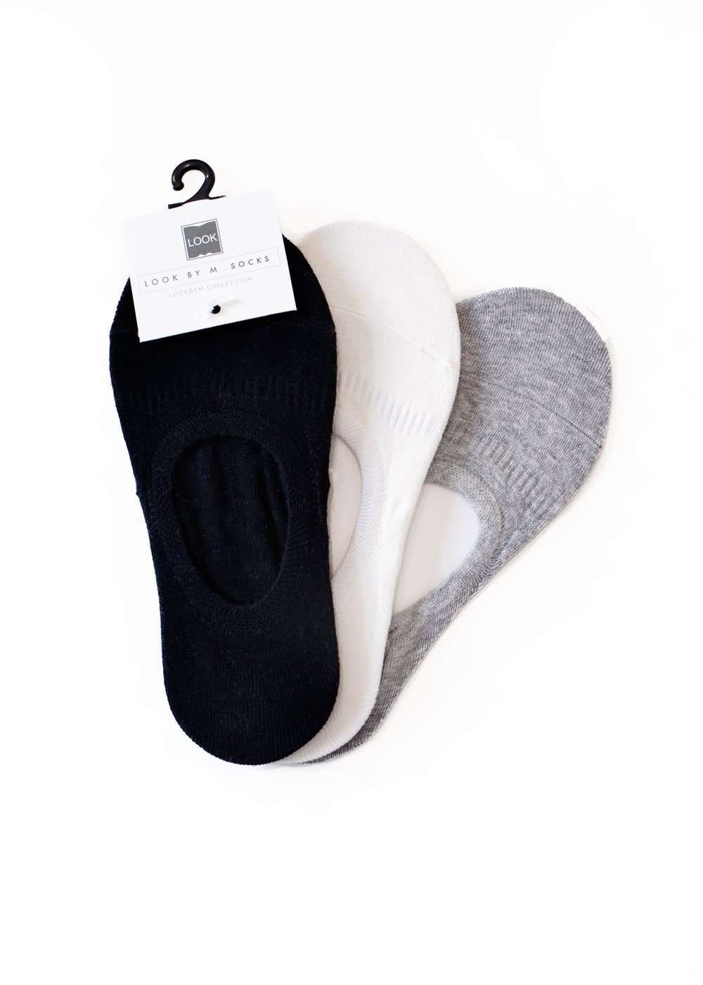 Black, White and Gray no show cotton socks