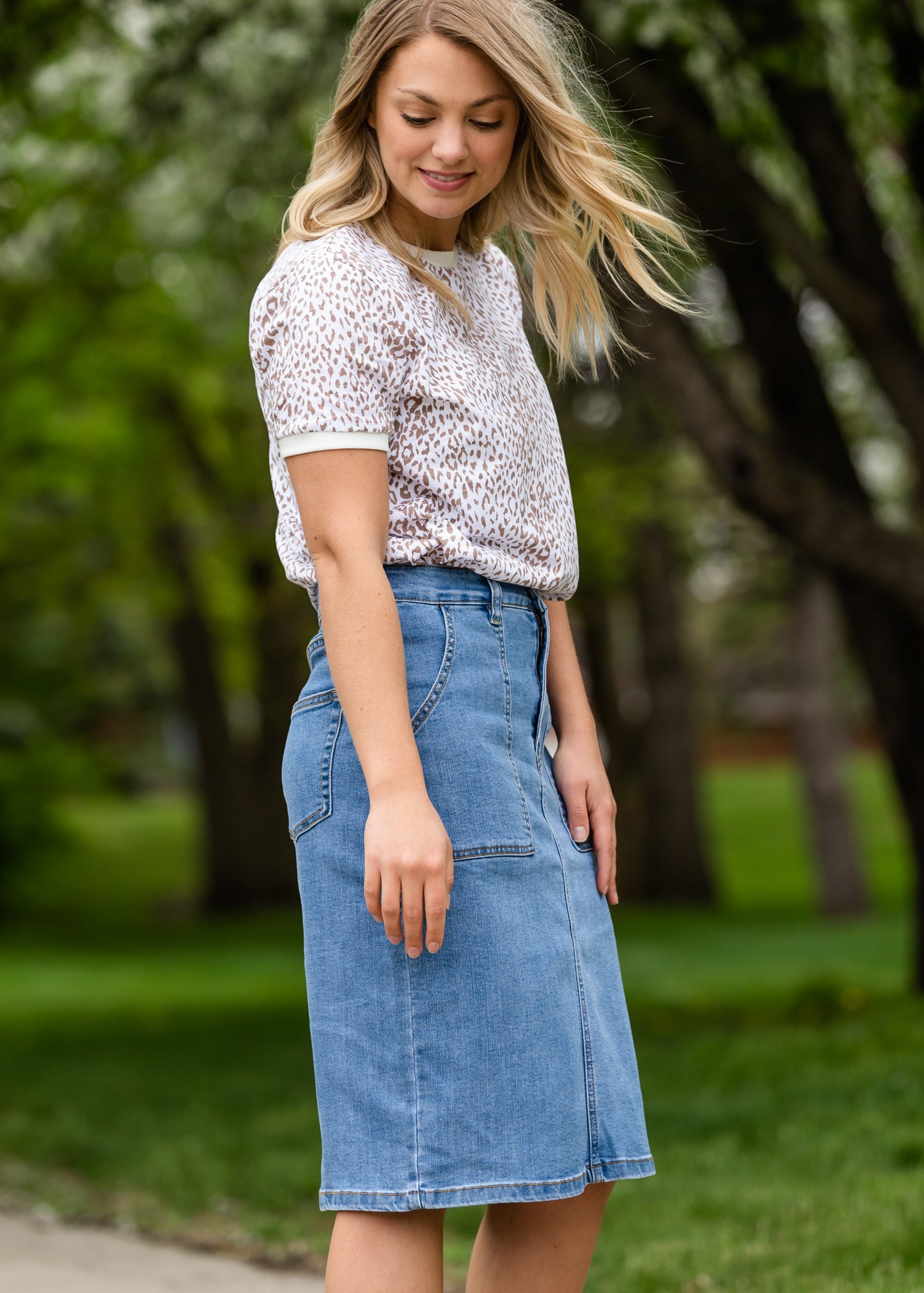 Basic Patch Pocket Denim Jean Skirt - FINAL SALE Skirts