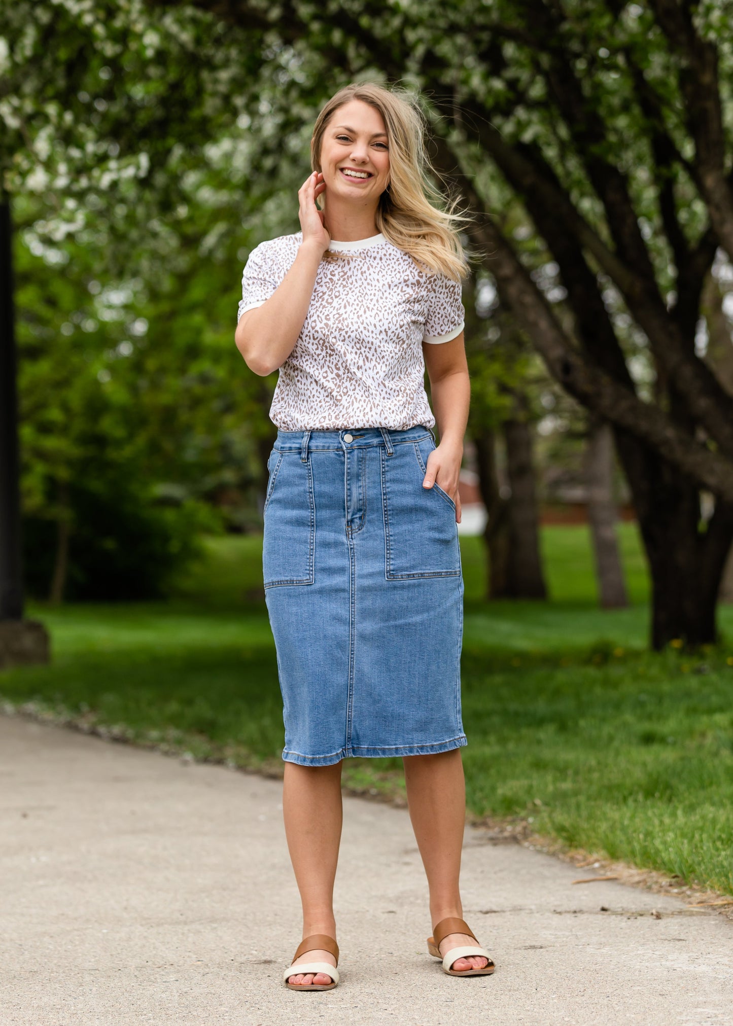 Basic Patch Pocket Denim Jean Skirt - FINAL SALE Skirts