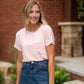 Basic Pocket Crewneck T-Shirt - FINAL SALE Tops Blush / S