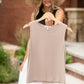 Basic Rib Knit Shell Tank Top - FINAL SALE Tops Tan / S