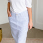 Bay Seersucker Light Blue Striped Midi Skirt - FINAL SALE Skirts