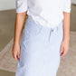 Bay Seersucker Light Blue Striped Midi Skirt - FINAL SALE Skirts