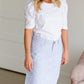 Bay Seersucker Light Blue Striped Midi Skirt - FINAL SALE Skirts