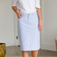 Bay Seersucker Light Blue Striped Midi Skirt - FINAL SALE Skirts