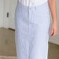 Bay Seersucker Light Blue Striped Midi Skirt - FINAL SALE Skirts