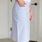 Bay Seersucker Light Blue Striped Midi Skirt - FINAL SALE Skirts