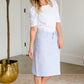 Bay Seersucker Light Blue Striped Midi Skirt - FINAL SALE Skirts